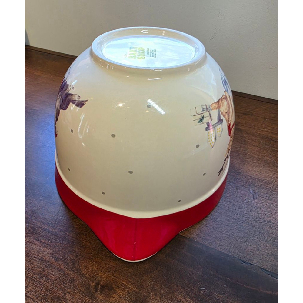 The Bake Shop Christmas Dog Print Bakeware Mixing Bowl One Size White Red - Picture 4 of 9